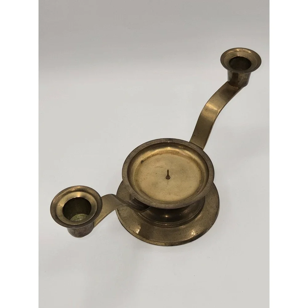 Vintage Brass 3‎ Candle Holder Candelabra Minimalist Mid Century Modern